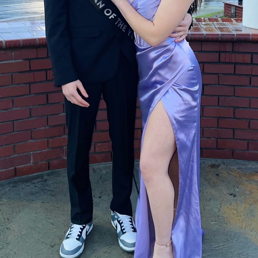 Elegant Purple Satin Prom Dress